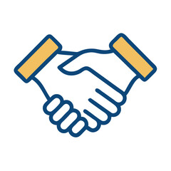Stylized handshake icon representing business deal or agreement