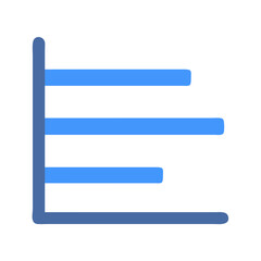 Blue horizontal bar graph on a White Background data