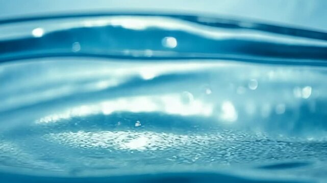 Gentle Light Blue Water Waves - Smooth Clear Fluid Surface