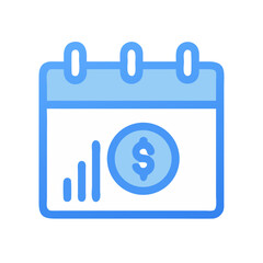 Financial calendar icon indicating income growth schedule management