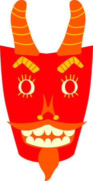 Vector de m&aacute;scara de diablito tradicional mexicana de carnaval