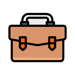 Modern Cartoon Briefcase or Toolbox Vector Illustration Design