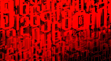 abstract red and black numbers can be continuous on the white lines in black background, decor, fashion, banner, template, picture, background, copy space