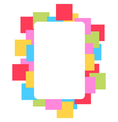 abstract colorful square frame blank banner border decoration illustration clipart