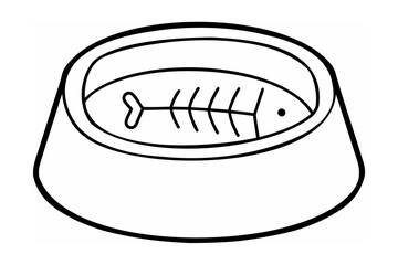 Fish skeleton in a bowl food pet food