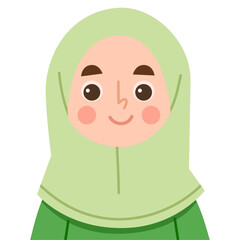 Obraz premium Illustration of a cheerful hijab girl character