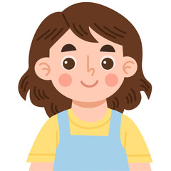 Illustration of a smiling girl character