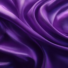 Fototapeta premium Close-up of deep purple silk fabric with flowing drapes
