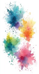 Abstract watercolor splashes of vibrant color