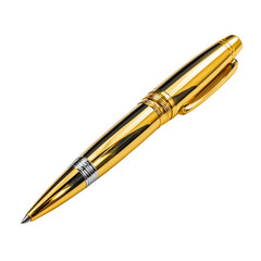 Naklejka premium Pen ballpoint pen isolated ballpoint business ink gold on white or transparent background