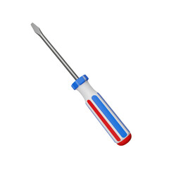 Naklejka premium Manual build screwdriver tool for construction, repair, and mechanical work, isolated on white background