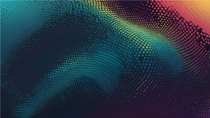 Obraz premium Colorful abstract vector background with halftone dots and vibrant circular patterns