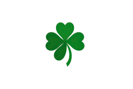 Bright green clover on black background