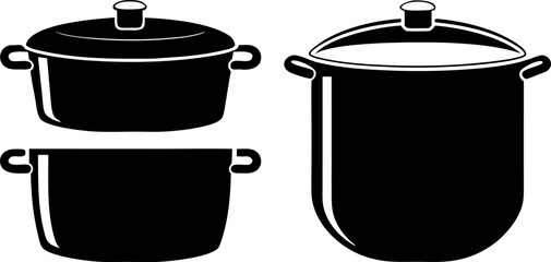 cooking pot icon stockpot with glass lid  metal st (1).eps