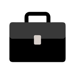 Simplified monochrome briefcase on White Background for finance themes