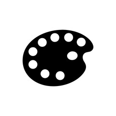 Paint palette silhouette vector flat illustration design.