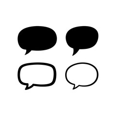 Bubble speech doodle silhouette vector flat illustration design. 
