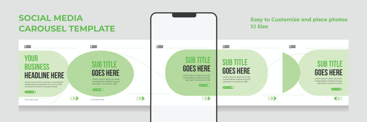 Instagram Carousel Post Business Templates, Microblog Carousel Template For Social Media Post.Instagram Posts Template, Editable Carousel Post For Business