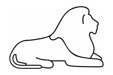 Lion profile resting majestic creature animal mammal