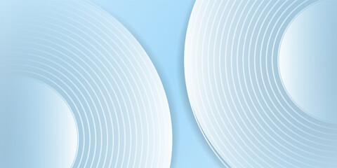 Abstract minimalist banner background, pastel colorful, blue and white gradations. Circle effect style geometric simple art ilustrasi vektor