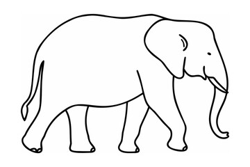 Walking elephant outline animal wildlife