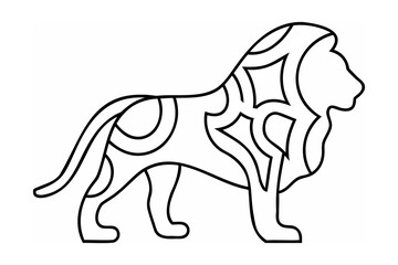 Stylized lion profile with decorative patterns animal