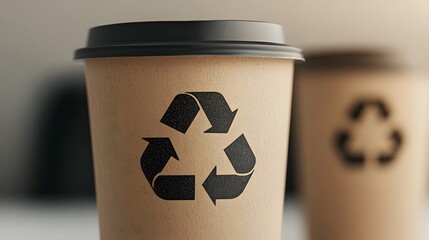 Eco Friendly Disposable Coffee Cups with Recycle Symbol Sustainable Packaging for Hot Drinks