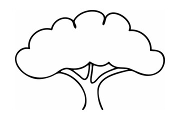 Simple black outline of a tree nature
