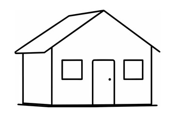 Simple black house drawing home building