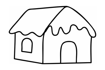 Simple house with arched doorway and window home dwelling
