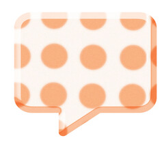 Orange polka dots speech icon Isolated
