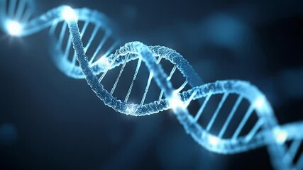 Abstract futuristic DNA double helix background, blue and white color scheme, - Powered by Adobe