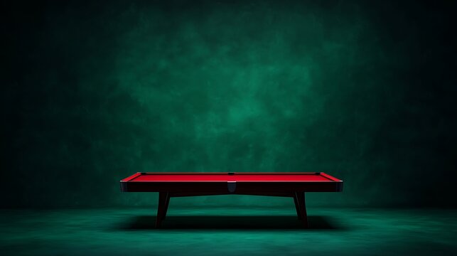 Red Pool Table on Green Background