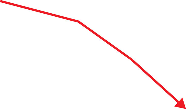 Red arrow pointing downwards indicating a decline or negative trend
