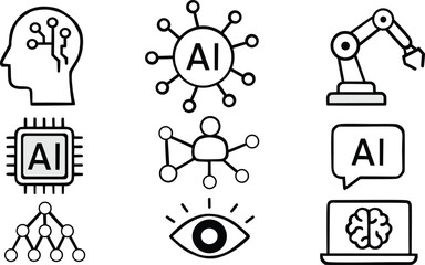 Artificial Intelligence Icon Set