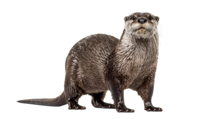 Otter portrait isolated on transparent background