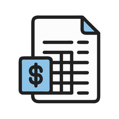 Fototapeta premium Financial Report Icon with Dollar Sign for Business