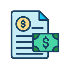 Financial agreement with currency symbol and monetary backing