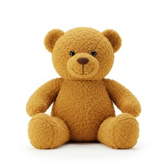 Obraz premium Adorable brown teddy bear plush with soft, textured fur, sitting upright, perfect for kids, gifts, or nursery decoration.