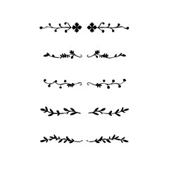 Set of Vintage decorative lines. text dividers. Line border. Lines separators, Borders, Vintage dividers, Underline elements. Divider set vector. Vector illustration.Line dividers.	