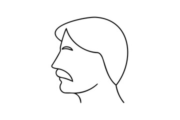 Man profile with mustache and closed eyes face head