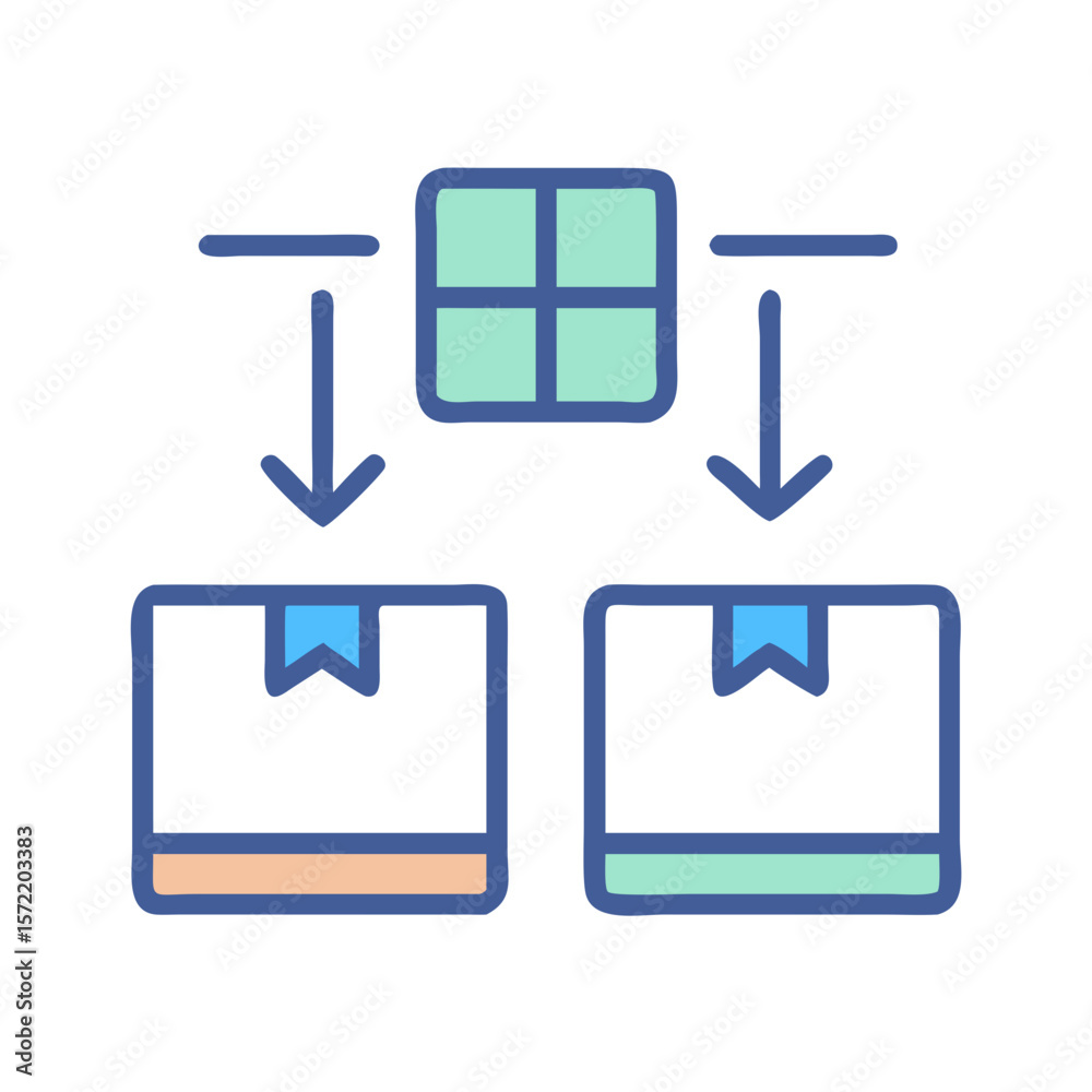 Poster data distribution icon representing processing and transfer of information