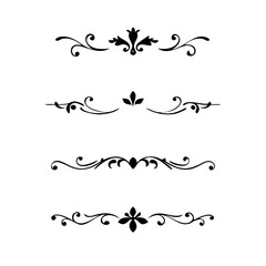 flowers, design elements.Vector design element.Gold text dividers doodle set. Wedding decorative elements. ornament, borders, floral, vintage line separators. Hand drawn vector illustration.