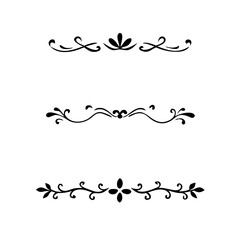 flowers, design elements.Vector design element.Gold text dividers doodle set. Wedding decorative elements. ornament, borders, floral, vintage line separators. Hand drawn vector illustration.
