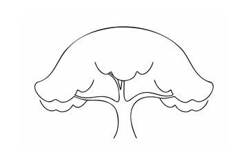 Stylized tree outline drawing nature