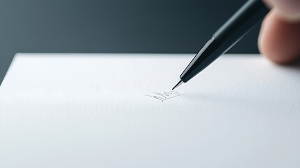 Fototapeta premium Signing Document with Pen Close-up