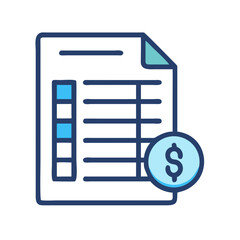 Fototapeta premium Financial report with currency symbol icon vector illustration