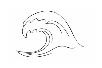 Naklejka premium Stylized Ocean Wave Illustration water surf