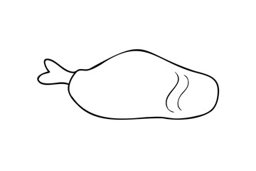 Raw chicken leg with tail poultry meat
