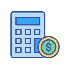 Calculator and Dollar Coin Representing Finance and Accounting Concept